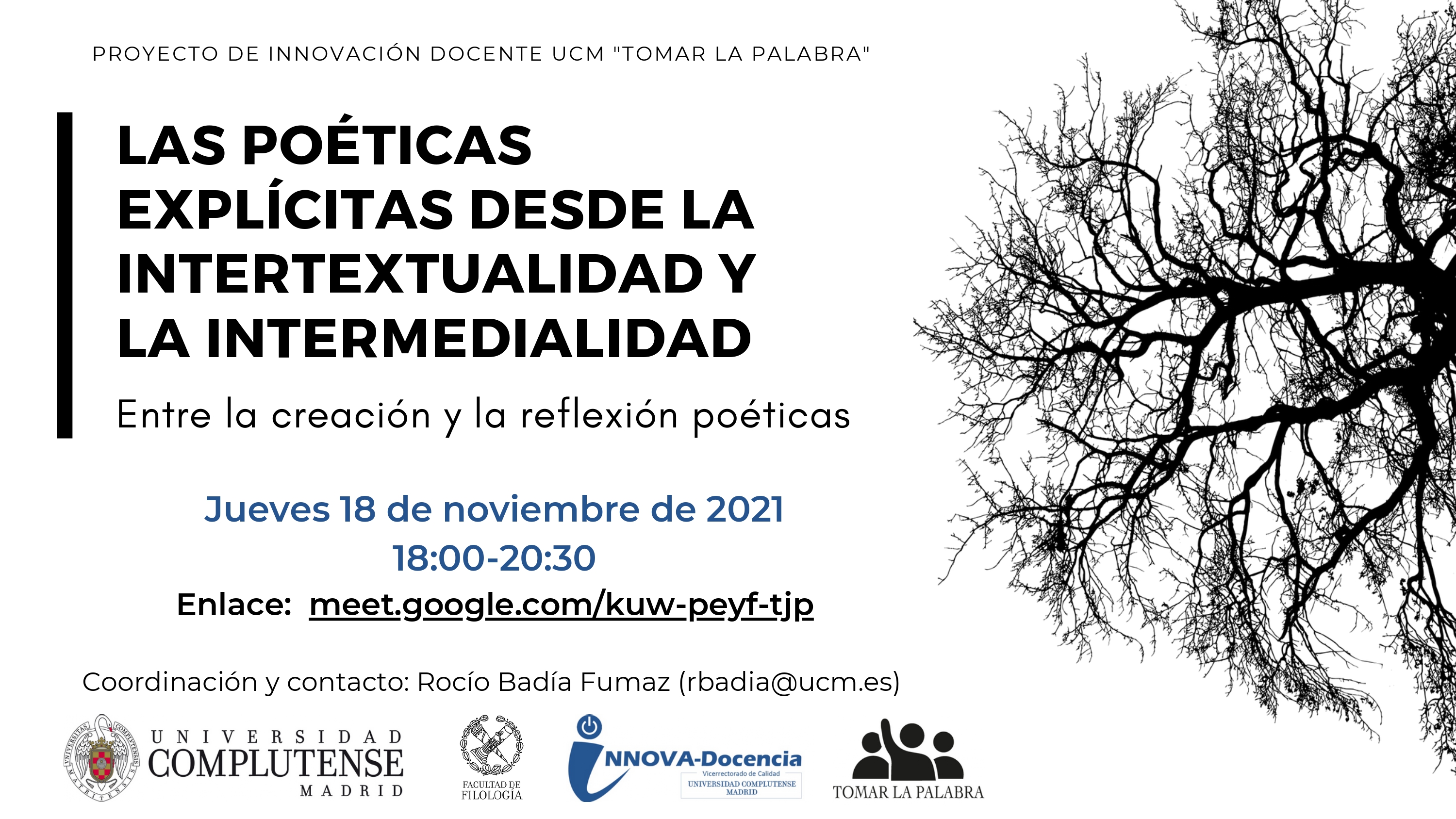 Seminario internacional online "Las poéticas explícitas desde la intertextualidad y la intermedialidad" 